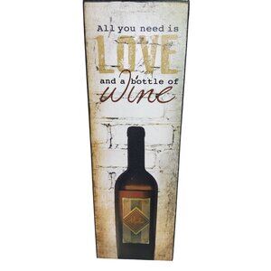 vintage creative products "all you need is love and a bottle of wine" wall decor